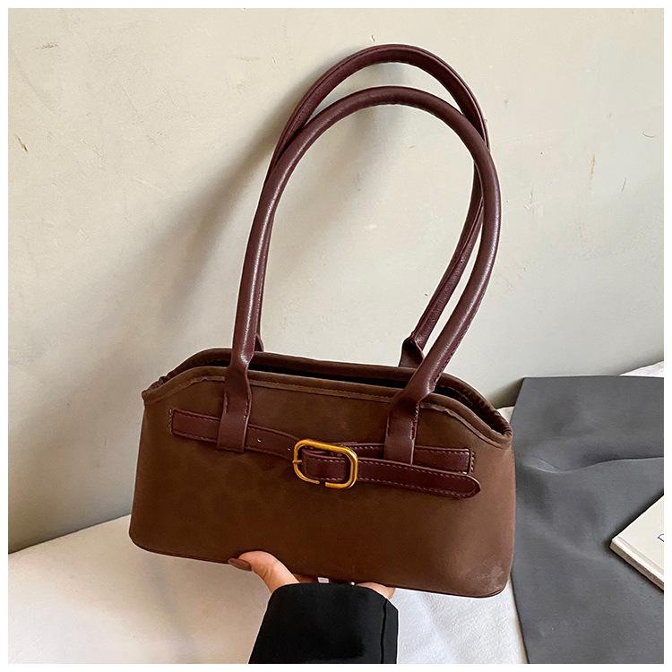 

Французский нишевый дизайн ретро замшевая сумка под мышкой женская сумочка 2025 осень и зима новая сумка через плечо для通勤