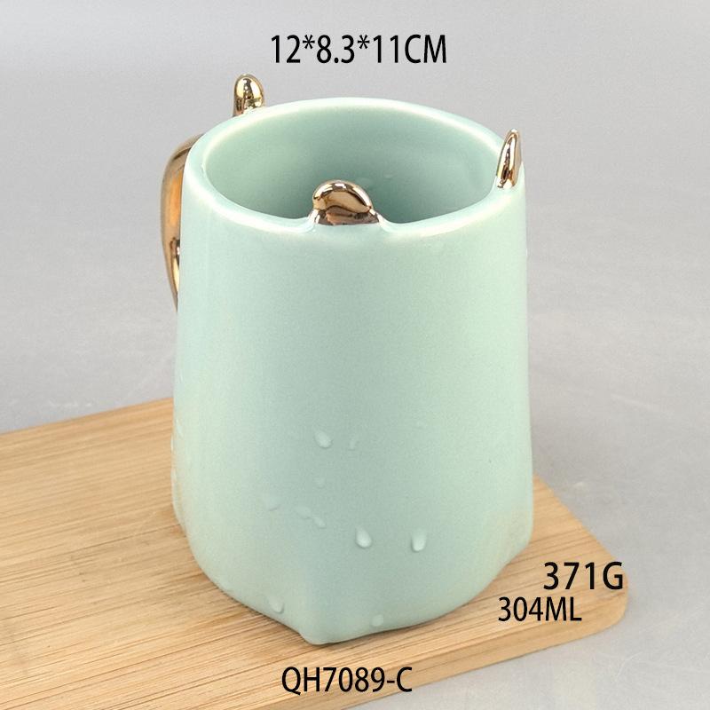 Light luxury ceramic animal mug coffee cup high-end design high-end cute cup office cup personal cup 301-400ml