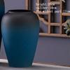 High Grade Ceramic Vase, Flower Arrangement, Frosted, Blue, Living Room, Bedroom, Dining Room, Study Room, Table Top Decor, 1Pc