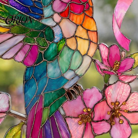 Porch Hanging Decor Hummingbird Sun Catcher, Acrylic Colorful Ornament, Red Bird Light Refraction Catcher Window Decor, Birthday Gift for Mom