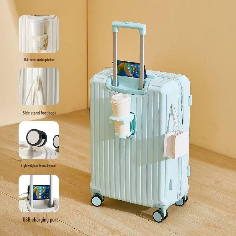 26-Inch Multifunctional Suitcase with Universal Wheels and Combination Lock