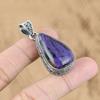 Gift For Women Pendant Vintage 925 Silver Natural Russian Charoite Gemstone