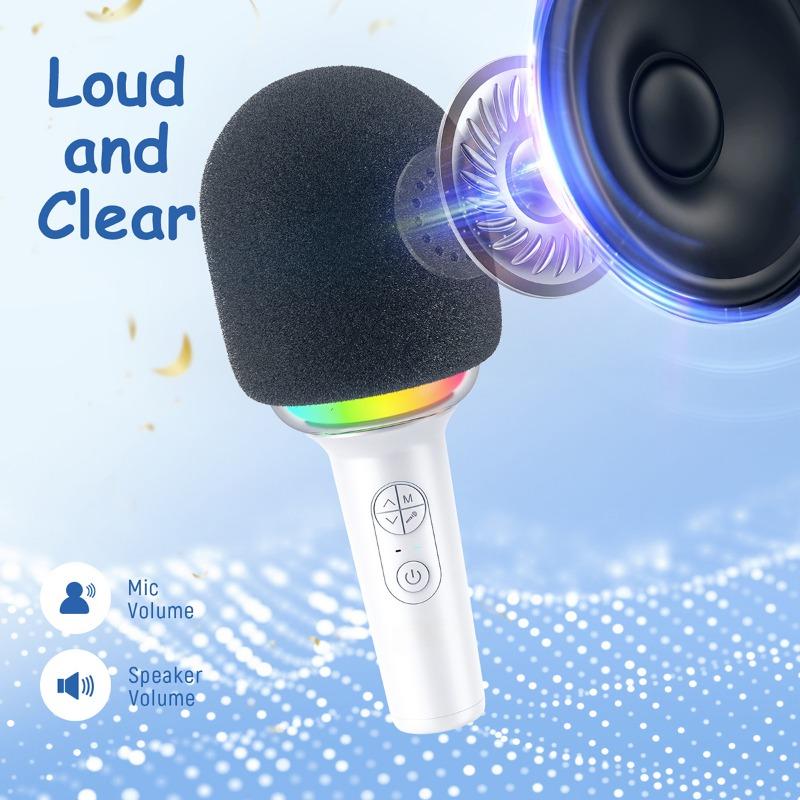 Karaoke Microphone Wireless Bluetooth-compatible Handheld Mic with Built-in Speaker,Portable Singing Microphone for Party