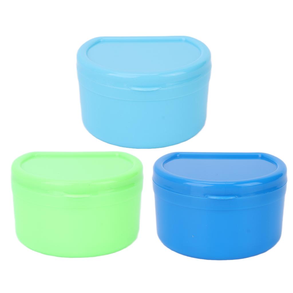 Portable Dental Retainer Box False Teeth Storage Box with Basket Net Container for Travel