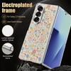 Pastoral Wildflower Case For Samsung Galaxy Z Fold 8 Ultra 7 6 5 Fold8 Fold7 Fold6 Hybrid 3in1 Leather Skin Plating Folding Phone Cover