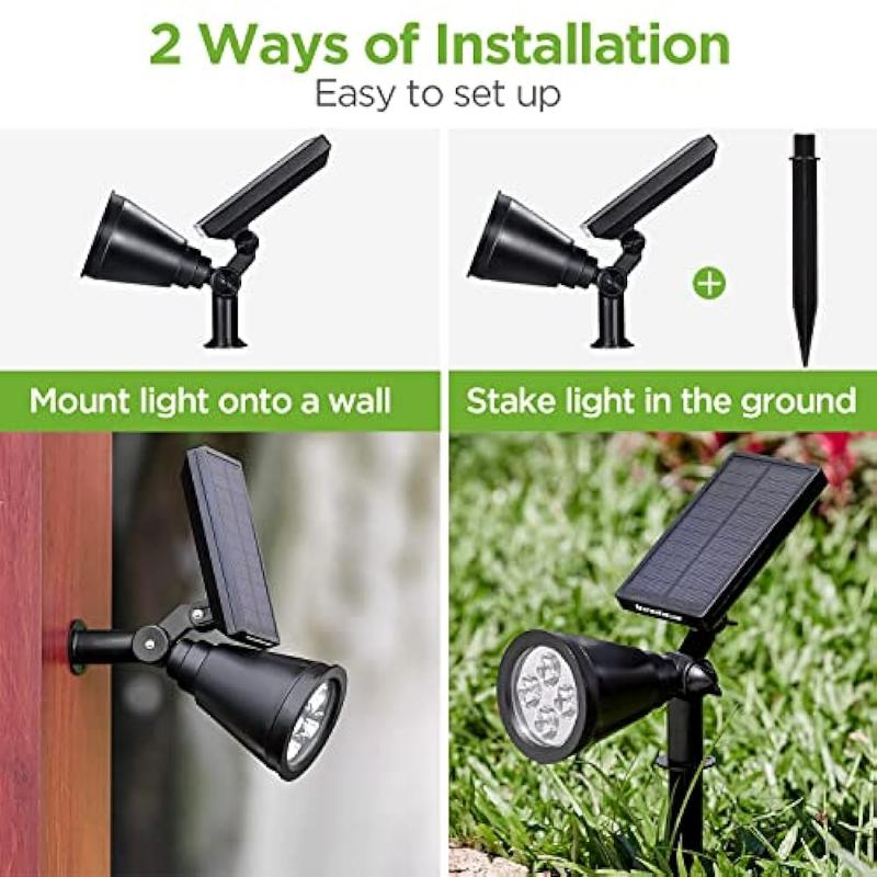 4LED Outdoor Solar Lights Lawn Ground Lamp Waterproof Landscape Solar Spotlights Pathway Garden Light Walkway Driveway Decor New