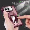 Folding Holder Stand Magnetic Phone Case For IPhone Duo IPhone Duo 18 Ultra Hinge Armor Solid Color Frosted Translucent Cover