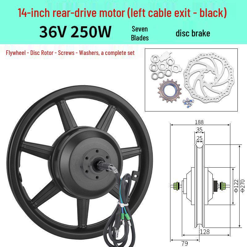 14-Zoll faltbares Elektrofahrrad mit 36V/48V 350W/400W Motor, Scheibenbremsen und Vorder-/Hinterradnabenmotor