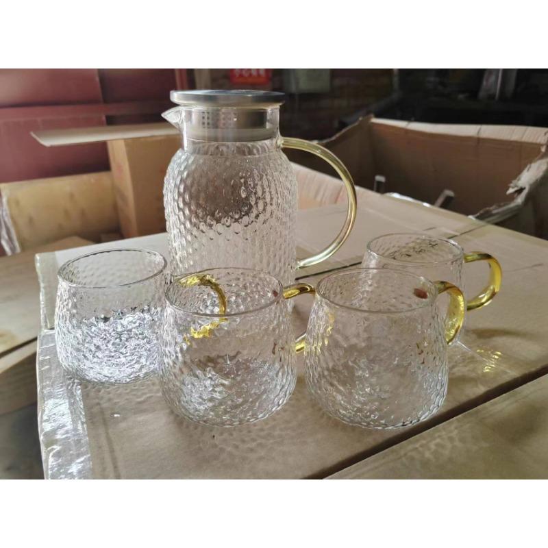 

Прозрачное стекло с высоким содержанием боросиликата Бытовое Гостеприимство Большая емкость Крышка из нержавеющей стали Напиток Цветочный чай Холодный фруктовый сок Чайник для холодной воды 1500ml