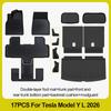 Tapis de sol 6 places pour Tesla Model Y L 2026+, tapis de coffre TPE 3 rangées, housse de siège arrière, doublure de coffre avant, plateau de