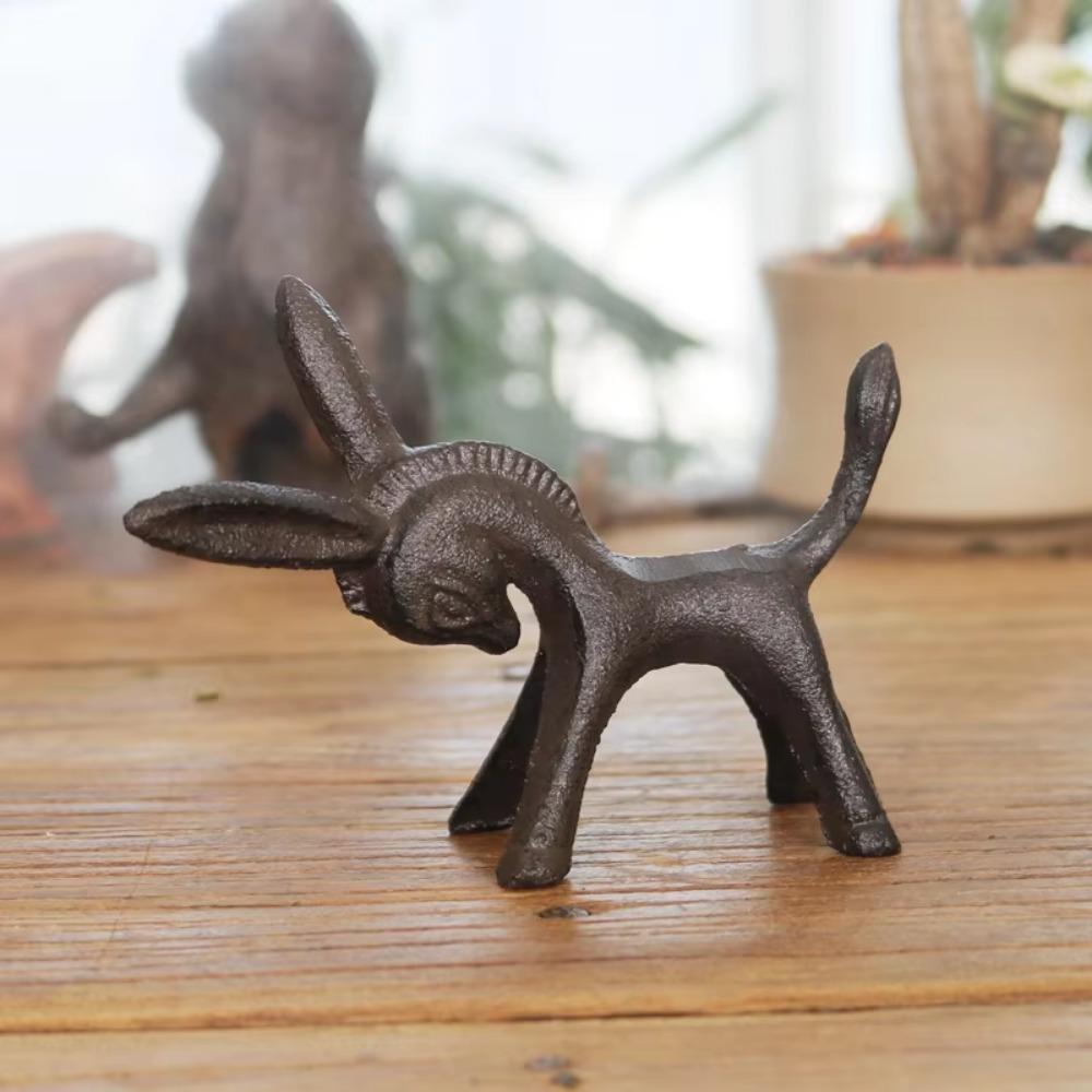 Sculpture Donkey Figurine Durable Iron Donkey Ornament Fantastic Animal Statue  Home Decor