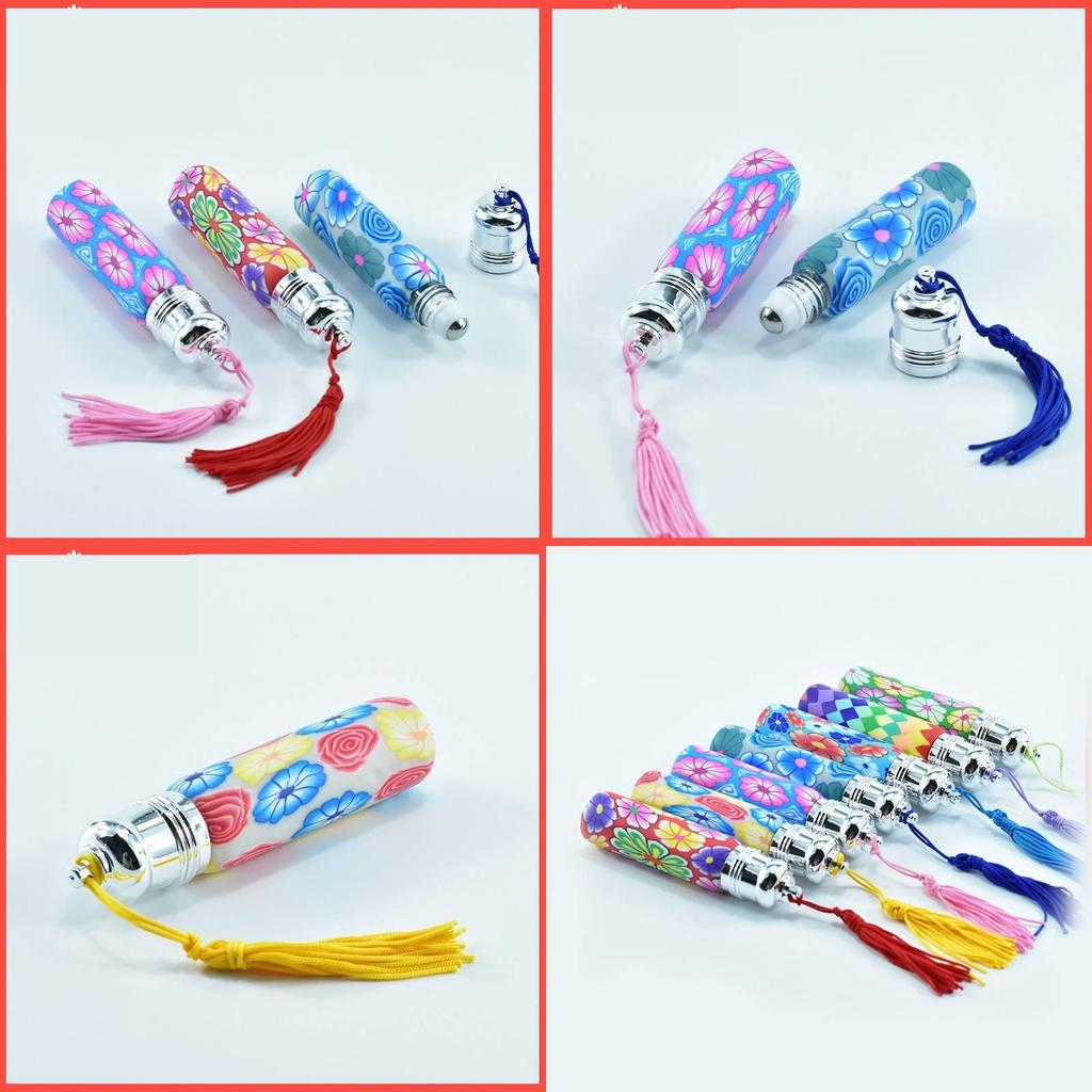 Glass Rollon Perfume Bottle 10ml Refillable With Tassel For Travel Cosmetic Gift