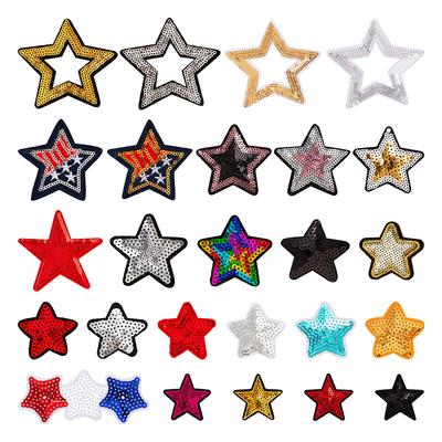 Pentagram Star Sequin Embroidery Computer Embroidery Embroidery Cloth Sticker Hot Melt Glue Ironing Paste Diy Clothes Patch