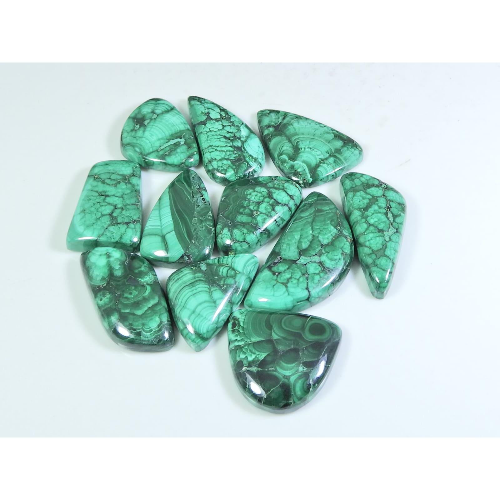 

230 Кт. Кольцо из натурального зеленого малахита, размер, фантазийный кабошон, лот 11 шт., C-269