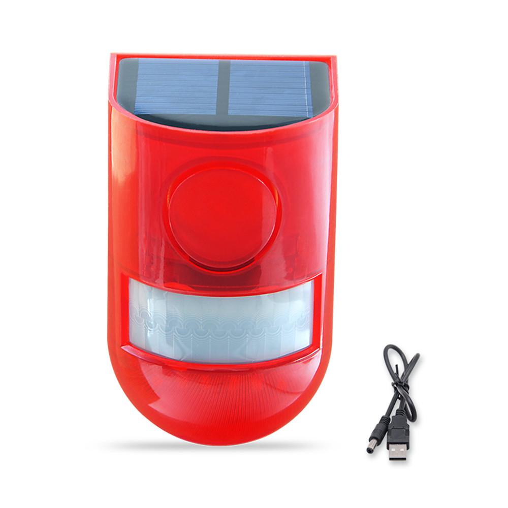 1PC Solar Strobe Siren Light Motion Sensor Alarm Outdoor Waterproof Safety Alarm