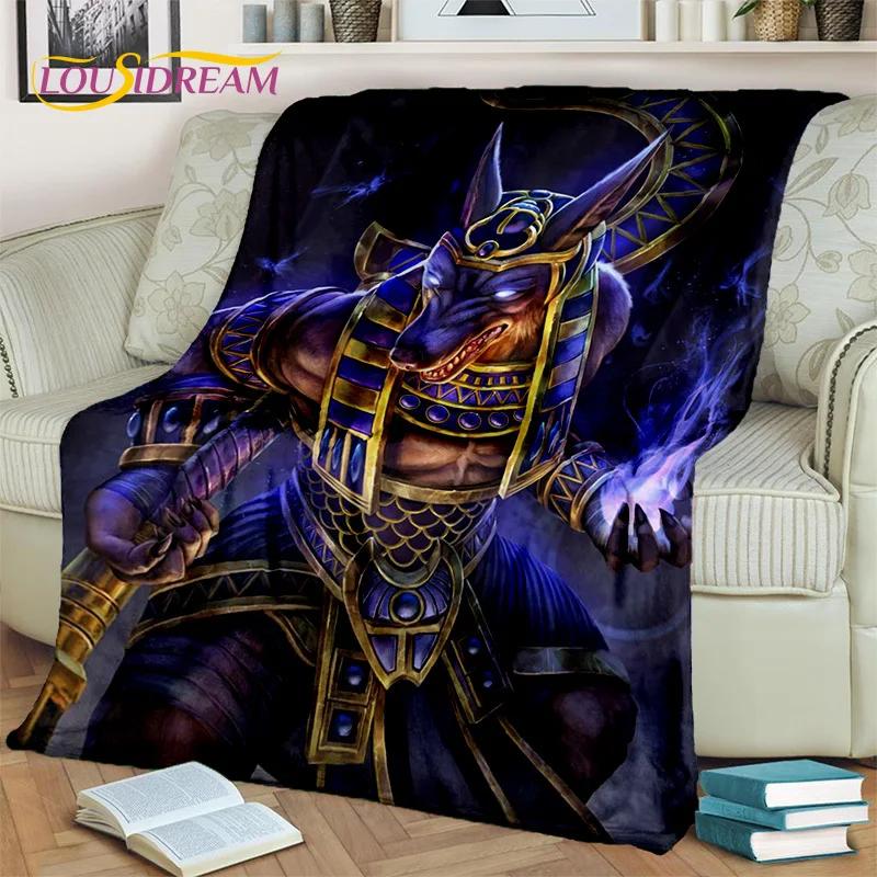 Anubis faraon Horus mumia mitologia egipska bogowie koc, miękki koc do rzucania dla domu sypialnia kanapa z funkcją spania narzuta na piknik koc dziecięcy