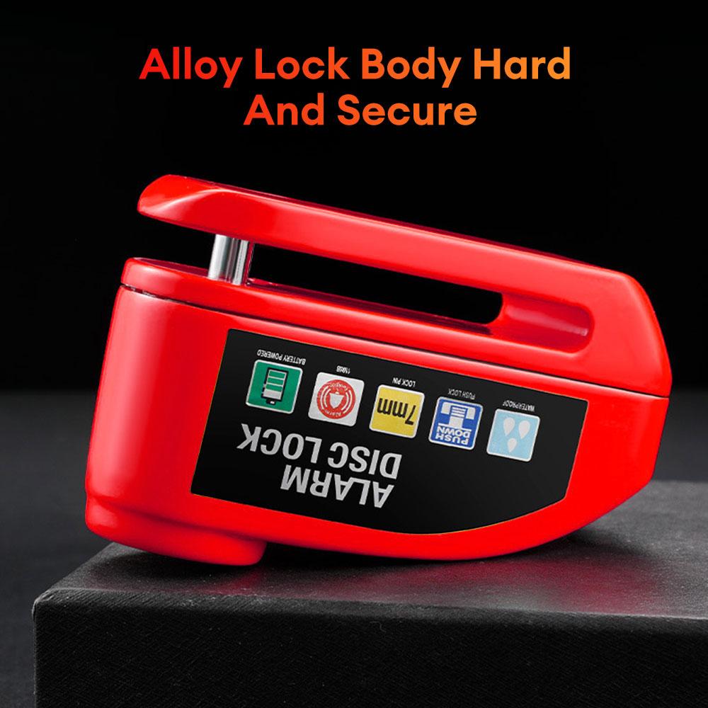 Motorrad-Fahrradschloss mit Alarm, Sicherheitsvorhängeschloss, Scheibenschloss aus Aluminiumlegierung, Diebstahlsicherung, Seilschloss, Motorradzubehör