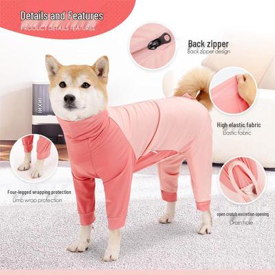 Pet Dog Full-Coverage Postoperative Four-Leg Suit - Medium & Large Breeds