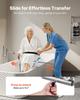 Sliding Shower Chair, 180 Kg Tub Transfer Bench for Bathtub with Swivel Seat, Padded Shower Bench with Arms and Backrest, Height Adjustable for