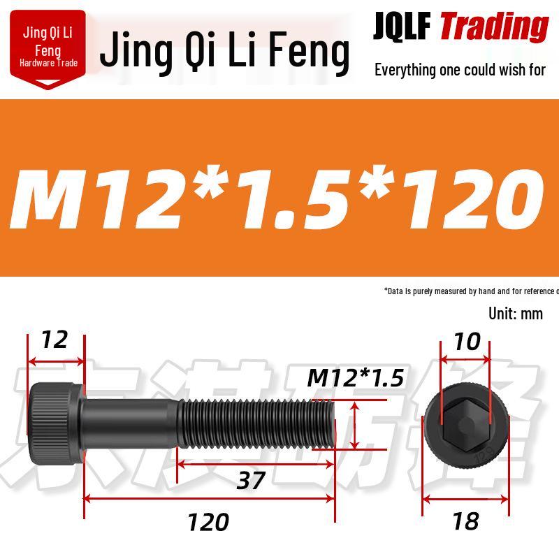 12.9 Grade Medium Tooth Hex Bolt, Half Thread, M10-M36, High-Strength Screw