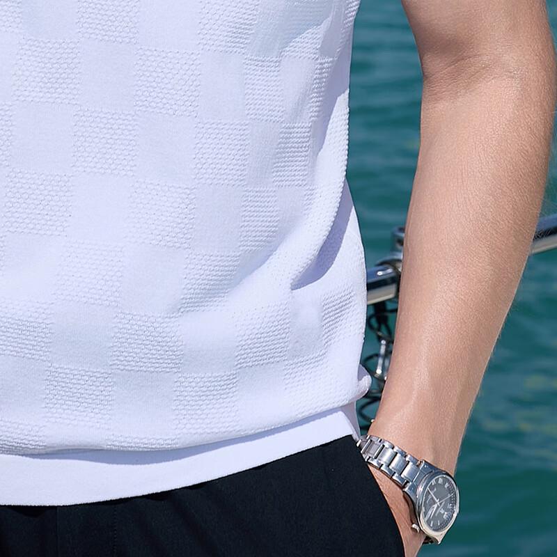 Men's Ice Silk Jacquard Short Sleeve T-Shirt