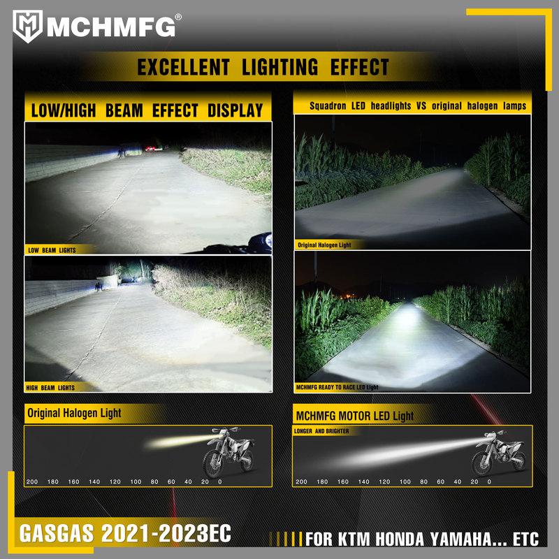 MCHMFG Motorcycle Crystal LED Headlight Headlamp For GASGAS - EC    Enduro Motorcycle