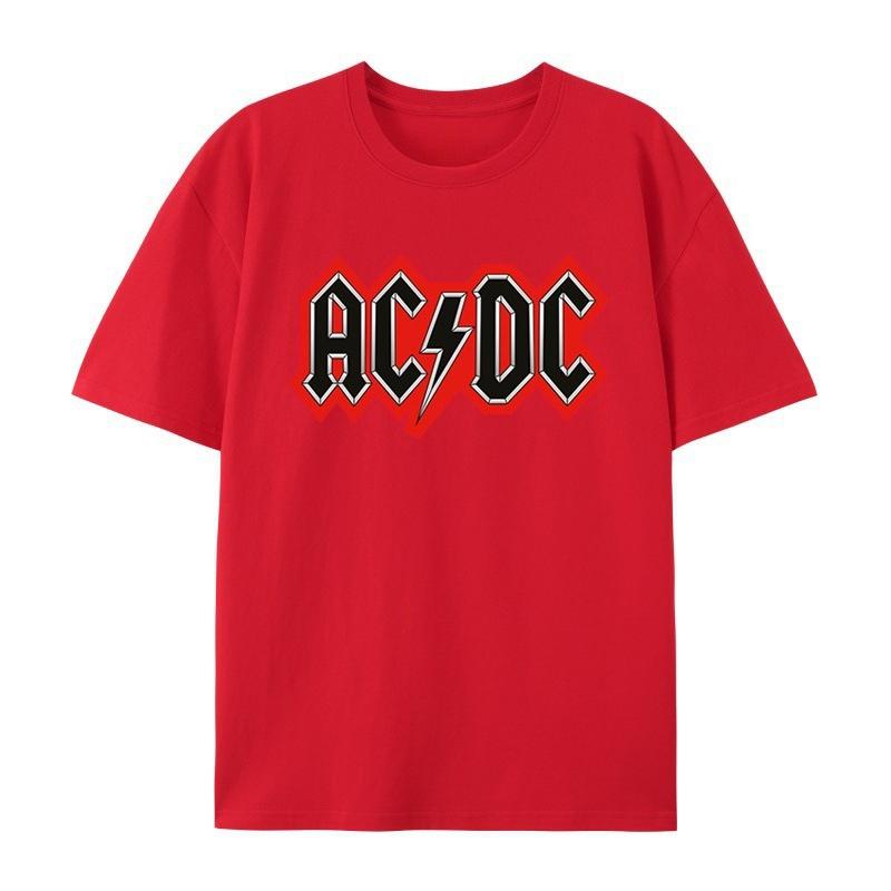2025 ACDC Rock American Street Hip-hop Punk Vintage Bumbac Imprimat Mânecă Scurtă Tricou Negru Tricou Calitate Înaltă