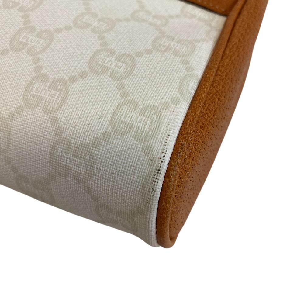 GUCCI Clutch bag pouch old Gucci GG plus PVC coated canvas business bag white PVC coated canvas Women Used