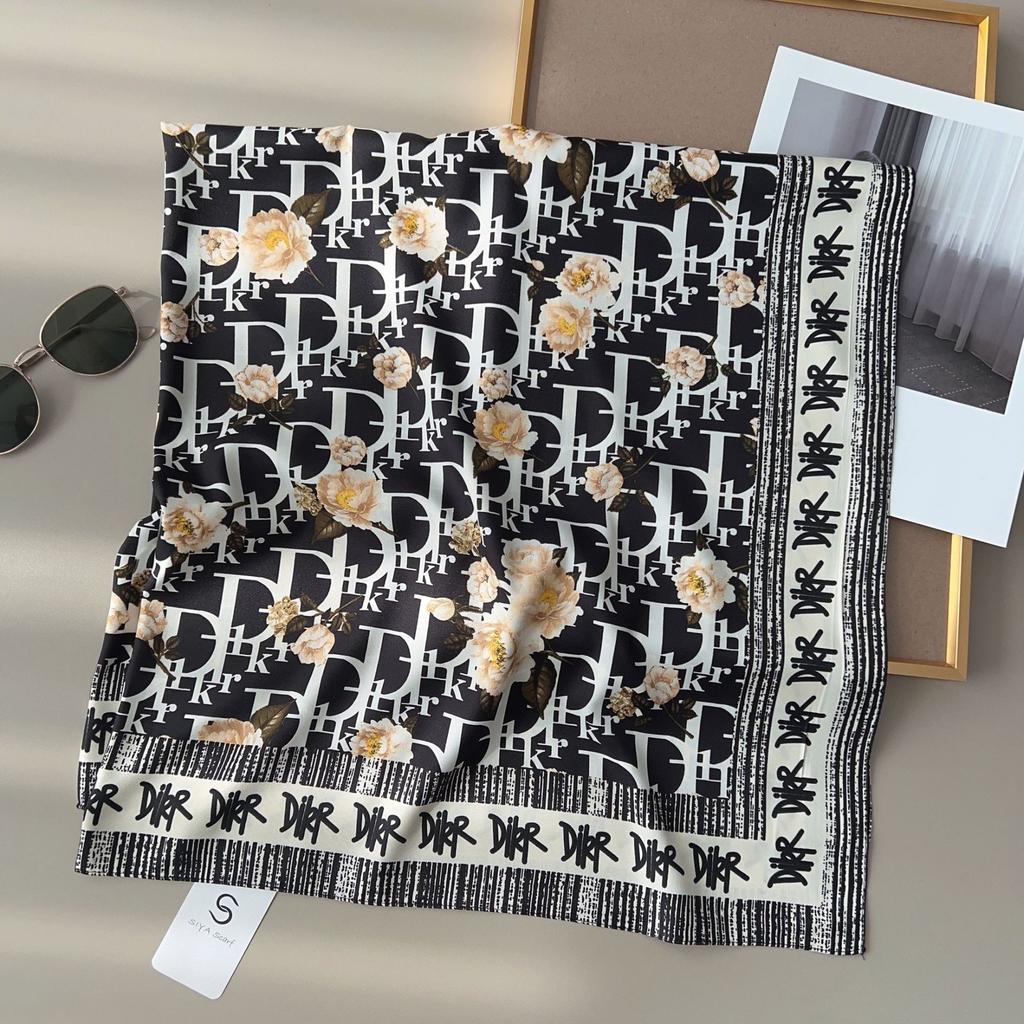90CM Four Seasons Square Large Square Scarf Luxusná dekoratívna košeľa Profesionálna šatka na hlavu Šál do vlasov Opaľovací krém Šatka na hlavu