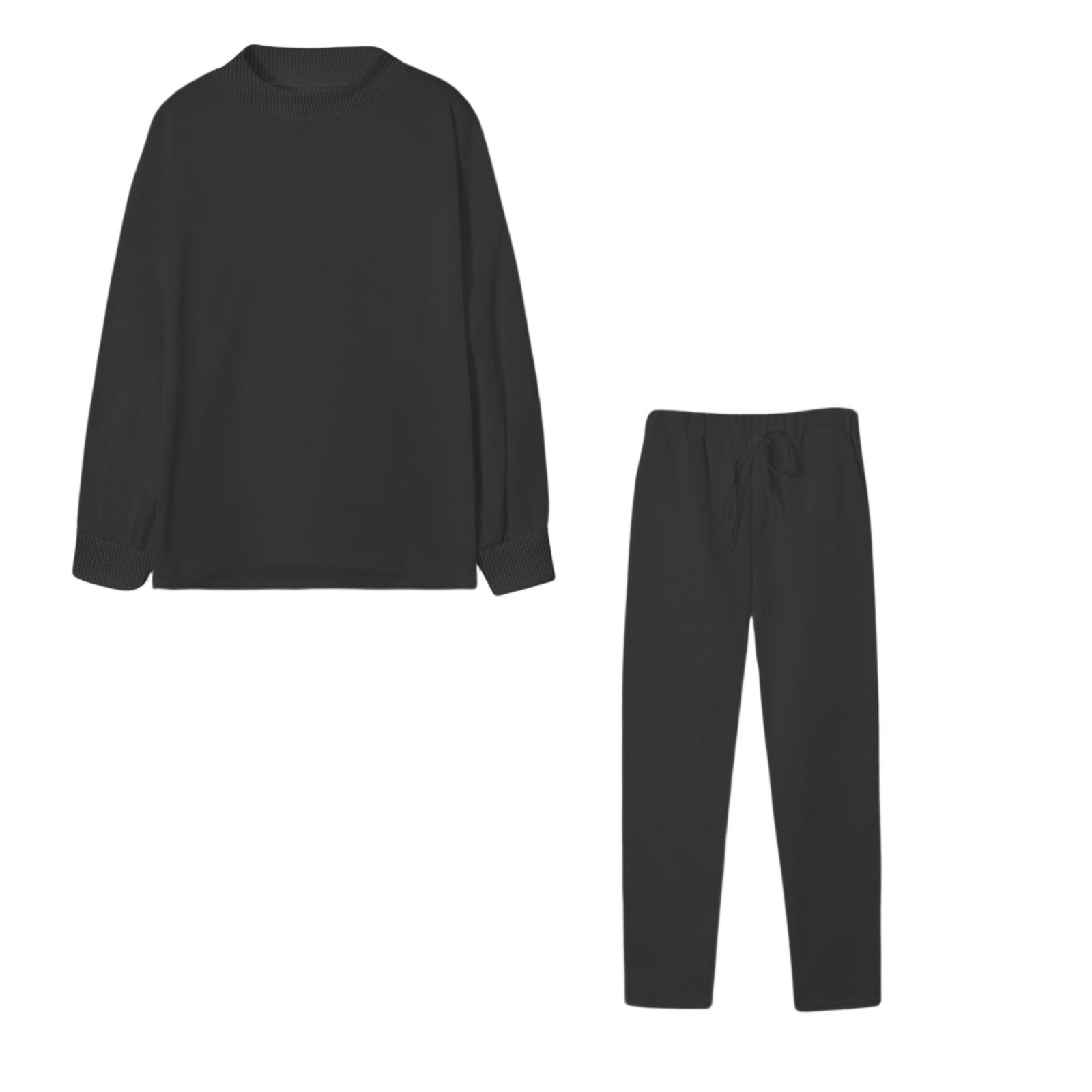 

Women s Solid Color Fashion Casual Lace-up Sports Long-sleeved Suit L