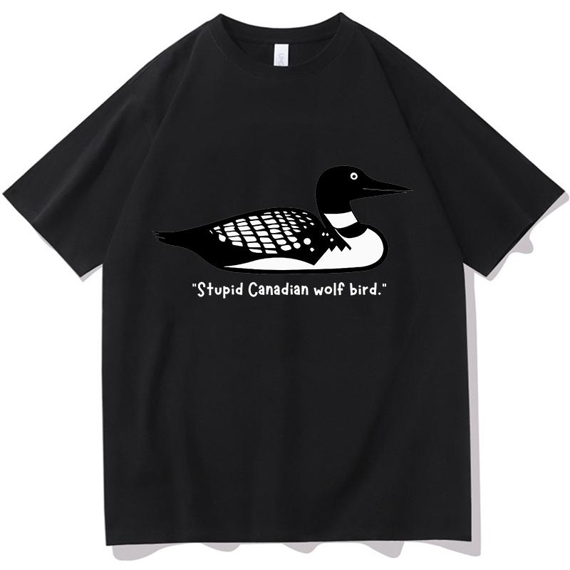 Heated Rivalry T-Shirt Dummer Kanadischer Wolf Vogel T-Shirts Lustiges Meme Unisex Mode Kurzarm Grafikshirt Ästhetische Kleidung