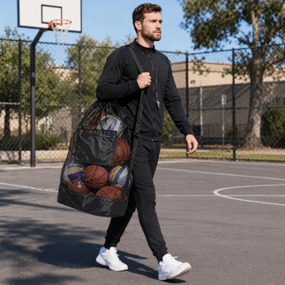 Large Capacity Sports Ball Bag Mesh Mesh Sports Equipment Bag Basketball