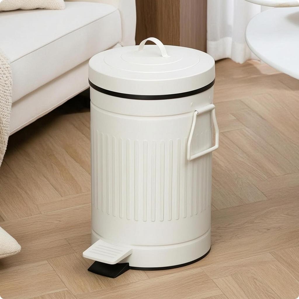 Trash Can with Foot Pedal Quiet Step Easy to Clean for Bedroom, Office