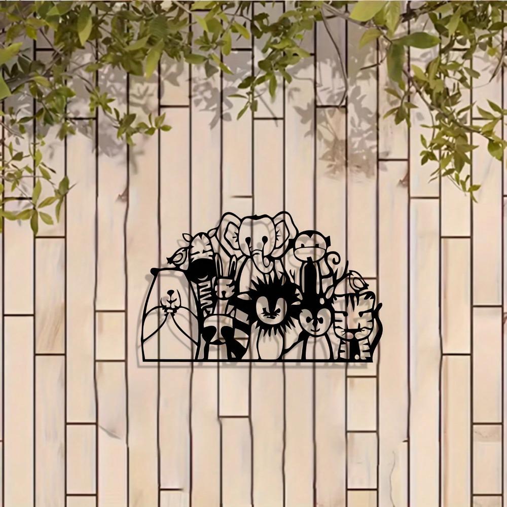 Jungle Animal Metal Wall Art Decor Colorful Wildlife