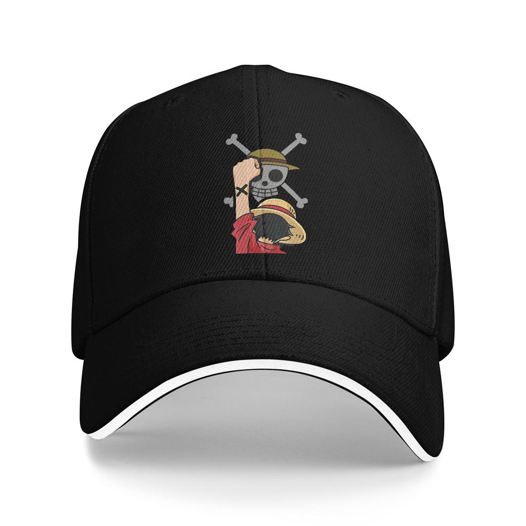 One Piece Flag Jolly Roger  Baseball Caps Vintage  Sandwich Hats Unisex Style Adjustable Caps Hat Sport