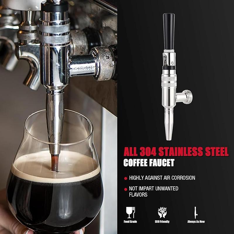 Stout Nitrogen Coffee Tap, Nitro Cold Brew Faucet with Elbow Shank,Kegging Tap Dispenser for Stout Beer,Creamy Cascade Effect