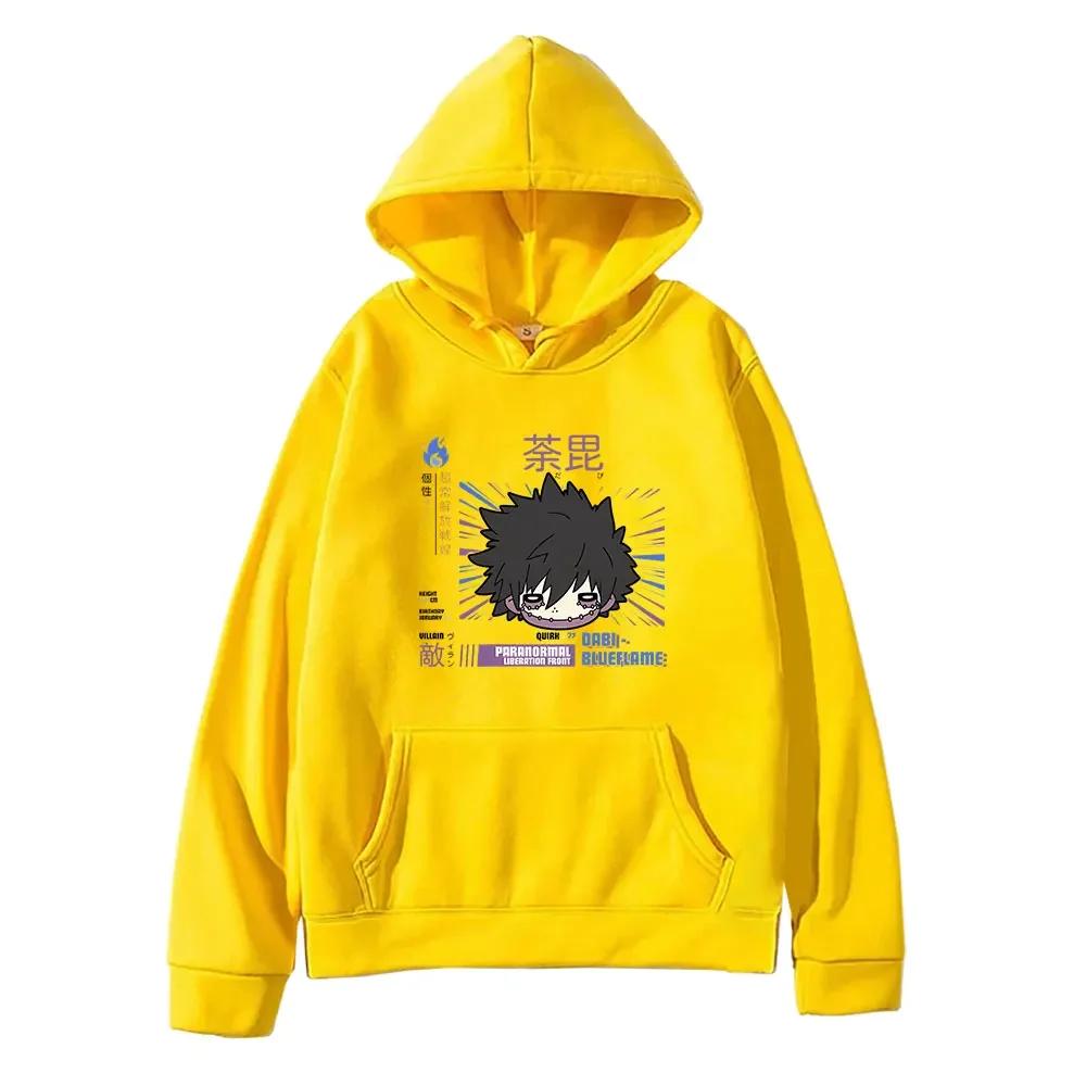 Japanese Anime My Hero Academia Dabi Hoodies Men Women Manga Print Long Sleeve Pullover Sweatshirts Casual Clothing