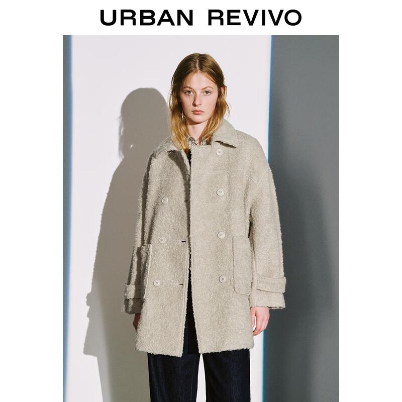 

UR2025 Women s Double-Breasted Lapel Winter Coat L