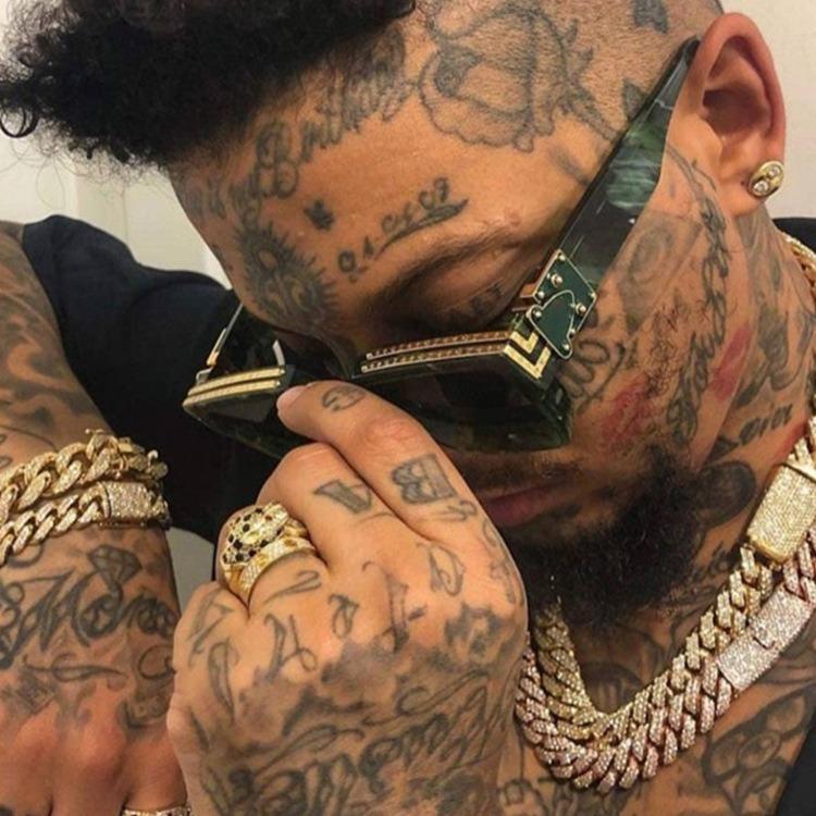 1PC plastic square frame sunglasses men's personalized sunglasses fashionable bouncing Di glasses trendy gift