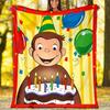 Curious George printed throw blanket—lightweight,soft,warm;versatile blanket for all seasons—perfect as &air-conditioning throw,nap blanket