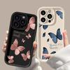INS Retro Butterfly Phone Case For iPhone 16 11 12 13 14 15 Pro Max Plus XS Max X XR SE2 Shockproof Silicone Bumper Back Cover