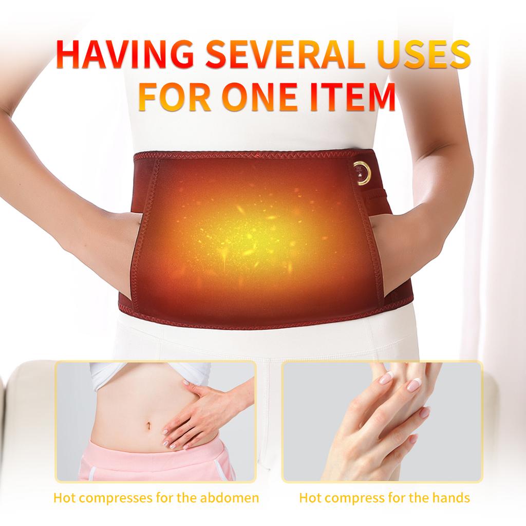 USB Heated Uterine Belt 3 Modes for Period Pain Relief Women Menstrual Cramp Care Massager Compress