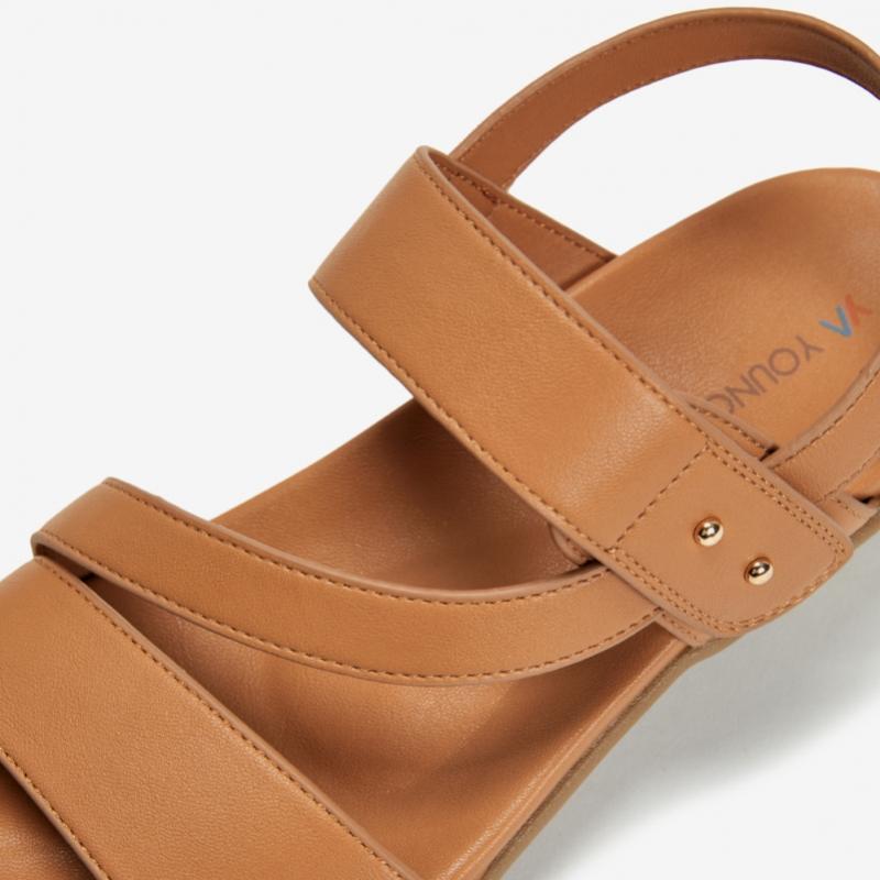 Young Age Women Curve Strap Sandal Camel