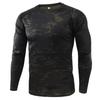 T-shirt a Maniche Lunghe Camouflage alla Moda Casual Autunnale Streetwear da Uomo T-shirt Stampate 3D Tendenza Traspiranti Magliette Sportive Pullover