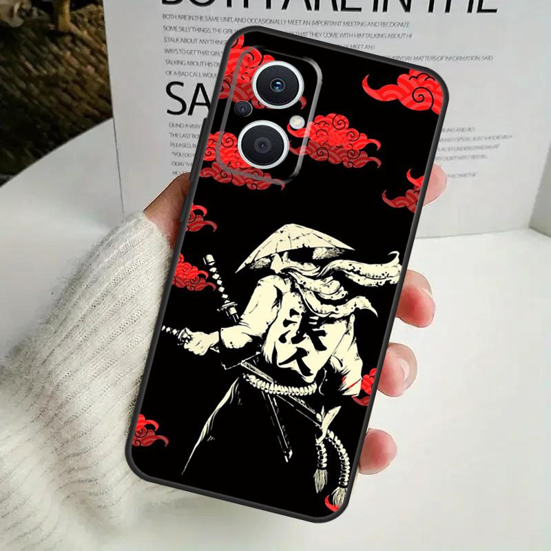 Japanese Samurai Warrior Case For OPPO Reno 12F 13F 14F 10 11 12 13 14 Pro 8T 7 8 Lite OPPO Find X6 X5 X8 X9 Pro Cover