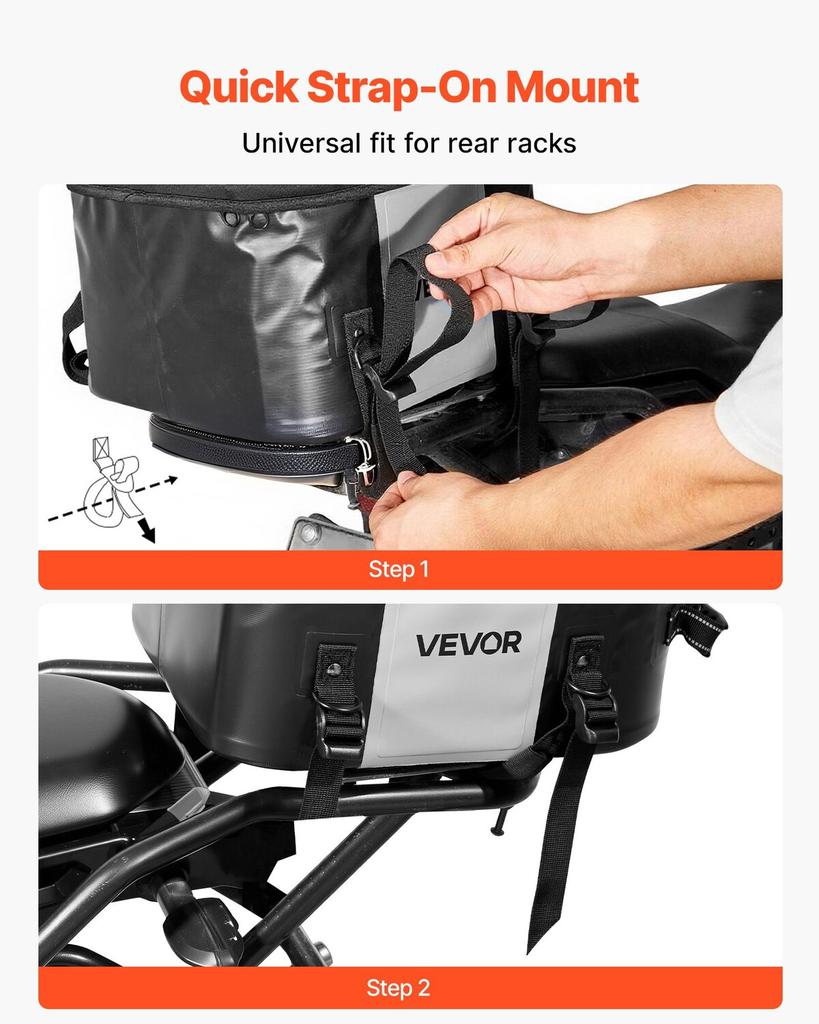 Motorcycle Tail Bag, 28 L Motorcycle Rear Seat Bag with Waterproof Fabric, Outdoor Sports Motorbike Luggage Storage Trunk Handbag with Pocket &