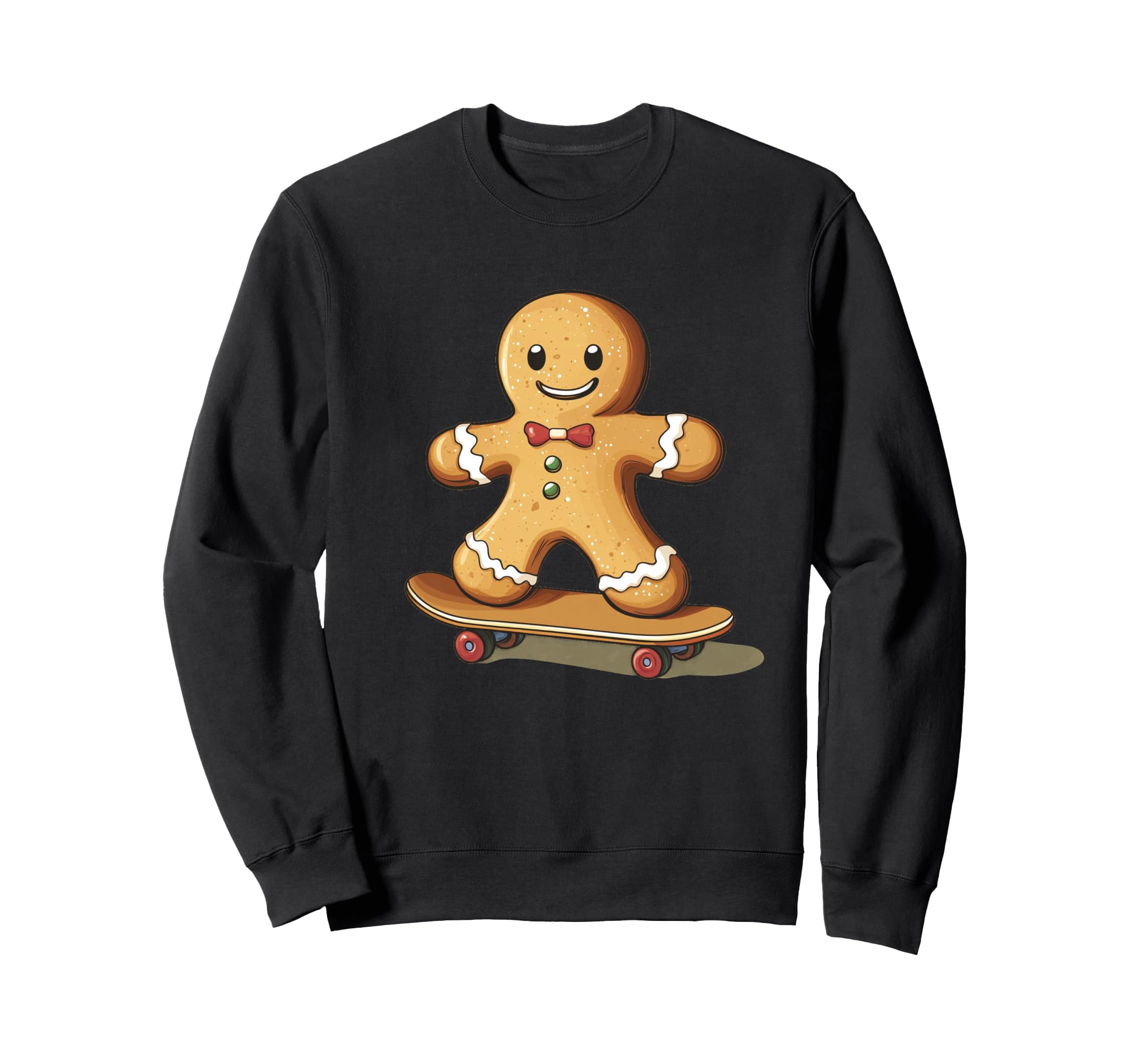 Funny Skateboard Gingerbread Man Costume Sweatshirt for Boys and Girls