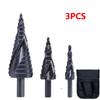 1/3PCS 4-32mm HSS Cobalt Step Drill Bit Set Nitrogen High Speed Steel Spiral for Metal Cone Triangle Shank Hole Metal Drills