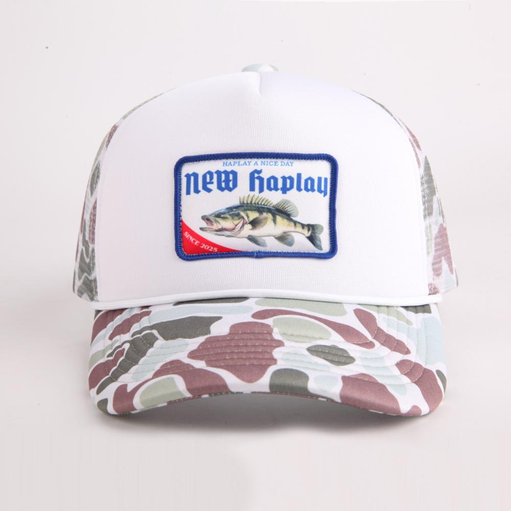 High Quality Custom Own Logo  5 Panel Foam Mesh Baseball Cap Design Woven Label Foam Sports Trucker Cap