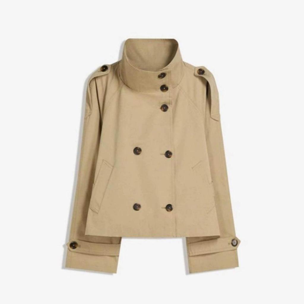 Women's Double-Breasted Jacket Short Length for Fall Winter Outerwear